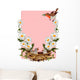 Greeting Card With Robins and Daisies Wall Decal