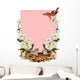 Greeting Card With Robins and Daisies Wall Decal