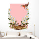 Greeting Card With Robins and Daisies Wall Decal