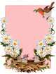 Greeting Card With Robins and Daisies Wall Decal