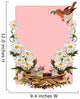 Greeting Card With Robins and Daisies Wall Decal