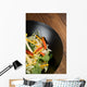 Stir fry in wok Wall Mural