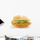 crisp chicken burger with tomato onion cheese lettuce Wall Decal