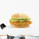 crisp chicken burger with tomato onion cheese lettuce Wall Decal