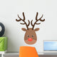 Reindeer Christmas Character Icon Wall Decal