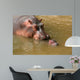 Hippopotamus baby with mum Wall Mural