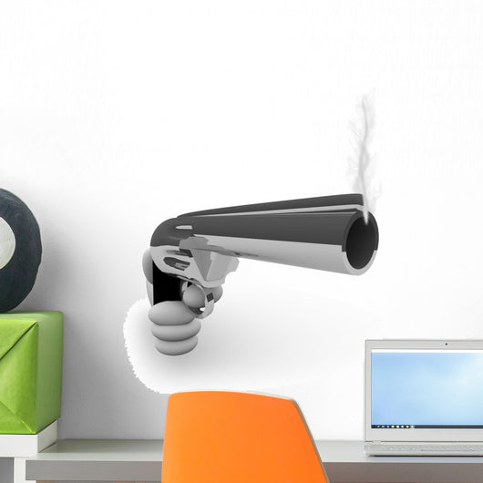 Smoking Gun with Hand Wall Decal