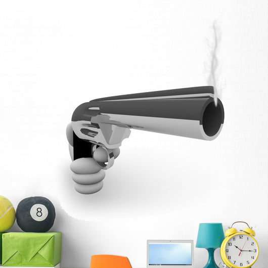 Smoking Gun with Hand Wall Decal