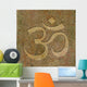 Om Symbol Engraved on Stone Wall Mural