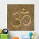 Om Symbol Engraved on Stone Wall Mural