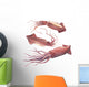 Watercolor Pink Squid Wall Decal Sticker Set