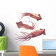 Watercolor Pink Squid Wall Decal Sticker Set