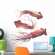 Watercolor Pink Squid Wall Decal Sticker Set