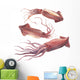 Watercolor Pink Squid Wall Decal Sticker Set