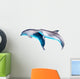 Two Jumping Dolphins Wall Decal