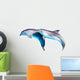 Two Jumping Dolphins Wall Decal