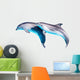 Two Jumping Dolphins Wall Decal