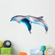 Two Jumping Dolphins Wall Decal