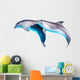 Two Jumping Dolphins Wall Decal