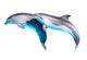 Two Jumping Dolphins Wall Decal