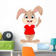 Cute rabbit raised index finger Wall Decal