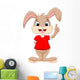 Cute rabbit raised index finger Wall Decal
