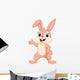 Cute rabbit cartoon waving hand Wall Decal