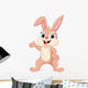 Cute rabbit cartoon waving hand Wall Decal