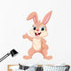 Cute rabbit cartoon waving hand Wall Decal