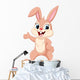 Cute rabbit cartoon waving hand Wall Decal