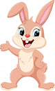 Cute rabbit cartoon waving hand Wall Decal
