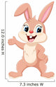 Cute rabbit cartoon waving hand Wall Decal