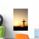 crucifixion and sunset vertical Wall Mural