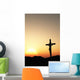 crucifixion and sunset vertical Wall Mural