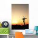 crucifixion and sunset vertical Wall Mural