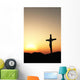 crucifixion and sunset vertical Wall Mural