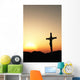 crucifixion and sunset vertical Wall Mural