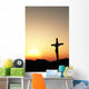crucifixion and sunset vertical Wall Mural