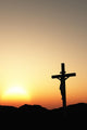 crucifixion and sunset vertical Wall Mural