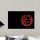 bright for basketball banner, neon ball on a black background Wall Mural