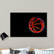 bright for basketball banner, neon ball on a black background Wall Mural