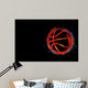 bright for basketball banner, neon ball on a black background Wall Mural