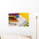 School Supplies Yellow Wall Mural