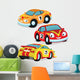 Cute Racing Cars Wall Decal Sticker Set