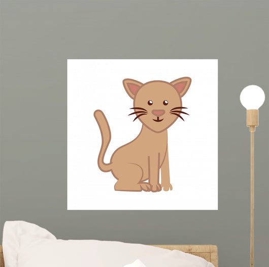 Cat Cartoon Icon Vector Wall Decal