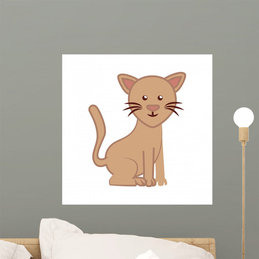 Cat Cartoon Icon Vector Wall Decal