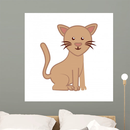 Cat Cartoon Icon Vector Wall Decal
