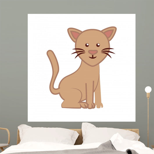 Cat Cartoon Icon Vector Wall Decal