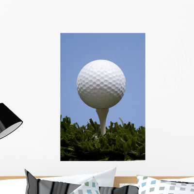 Golf Ball Tee Grass Wall Mural shown on a wall