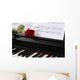 Sheet Music With Rose on Piano Wall Mural